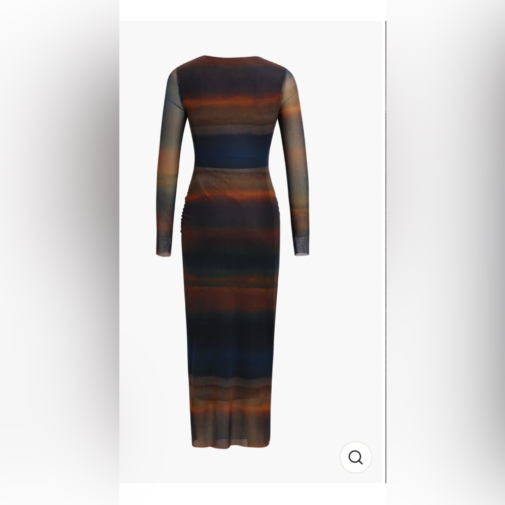 Tie dye ruched detail mesh midi dress - Picture 3 of 3